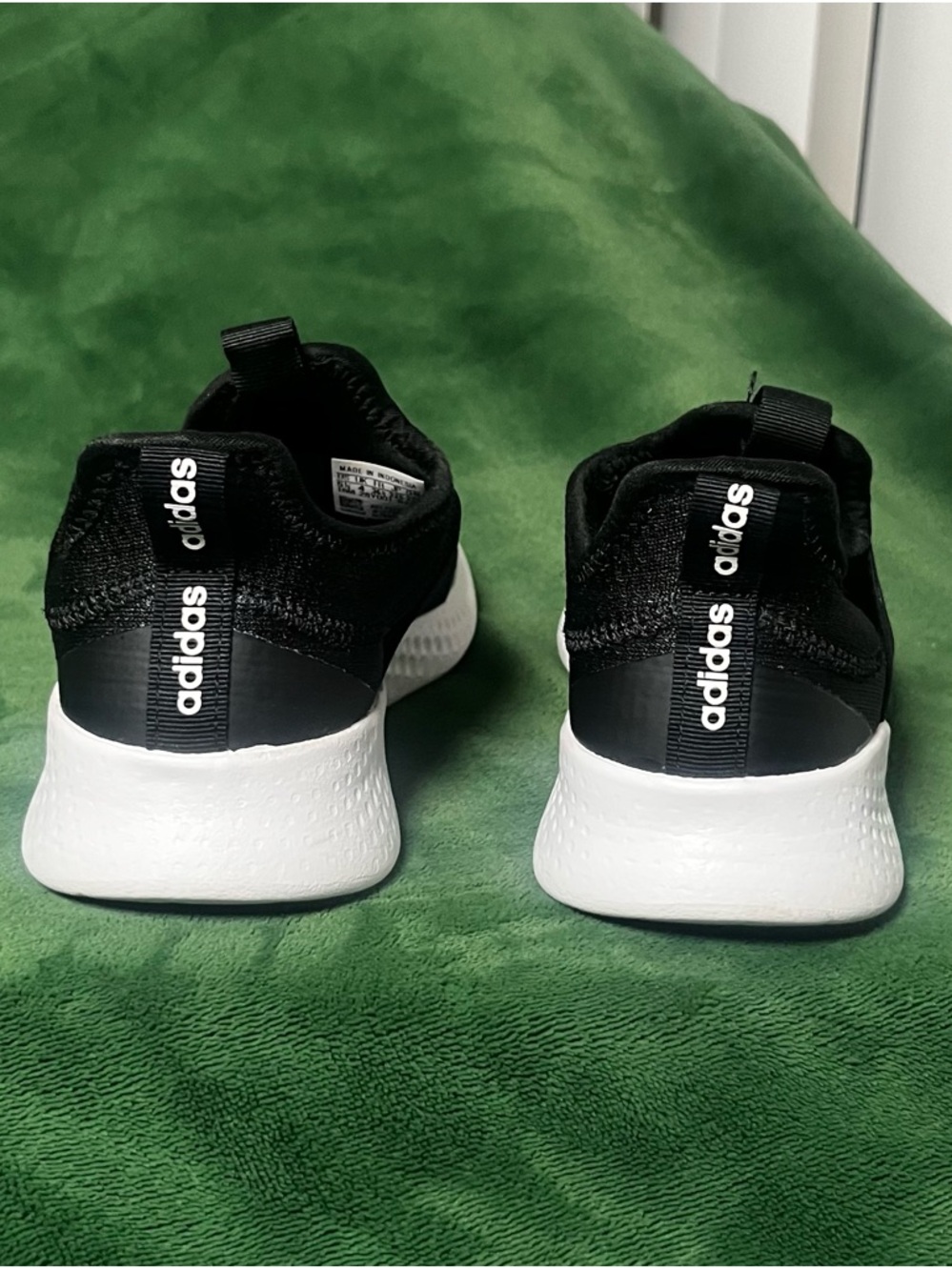 adidas Black and White Slip-On Athletic Sneakers - Picture 4 of 7